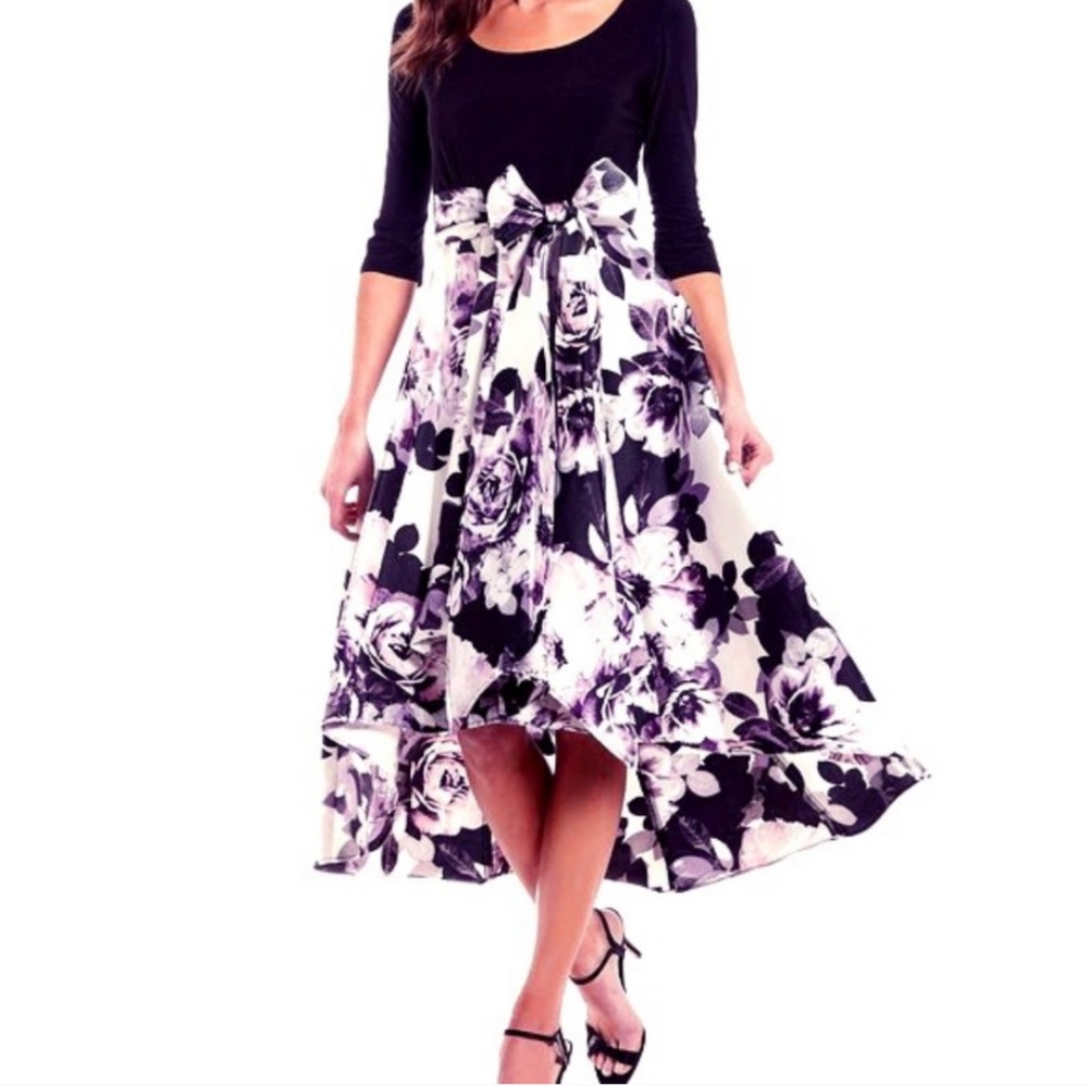 NWT floral hi-low 3/4 sleeve dress